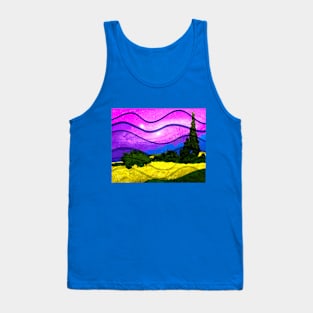 Wheat Field with Cypresses by Van Gogh (Remix by SABRE) Tank Top